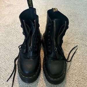 DrMarten Sinclair milled nappa leather platform boots